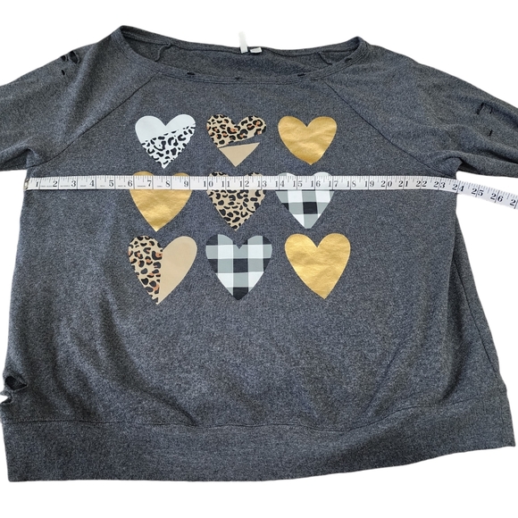 Cato Distressed Gray Sweatshirt - Picture 3 of 9